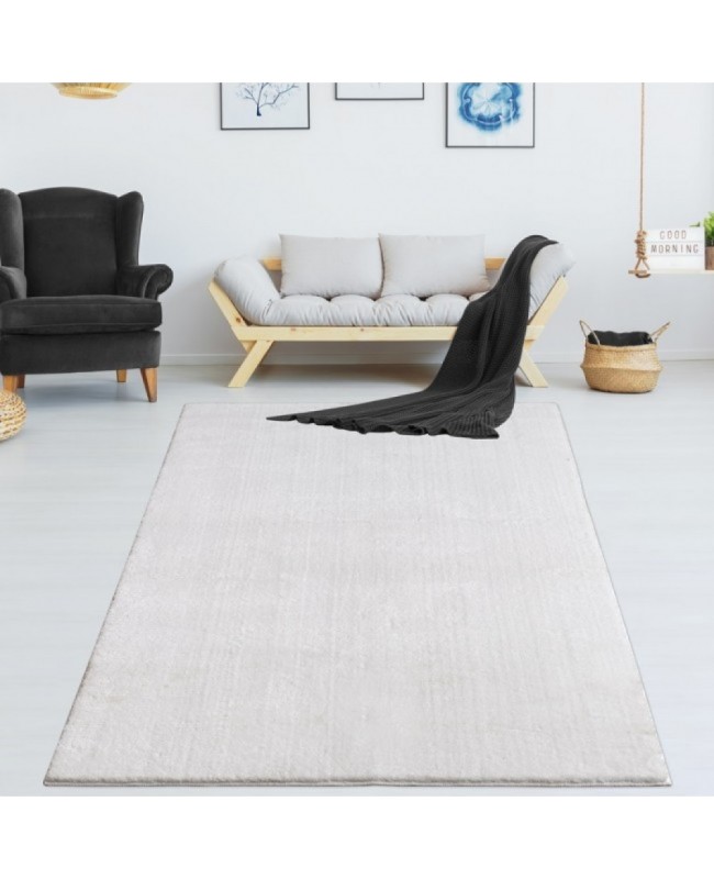 Χαλί Soft Velvet Γούνινο white 200x250