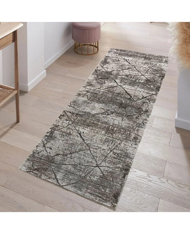 Διάδρομος 080cm Ανάγλυφα Με Βελούδινη Υφή Lazer Cream Brown LZ287