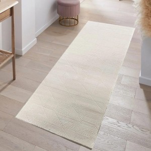 Διάδρομος 080cm Ανάγλυφα Με Βελούδινη Υφή Lazer Cream Cream LZ285