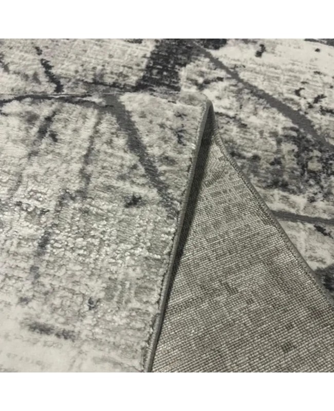 Διάδρομος 080cm Ανάγλυφα Με Βελούδινη Υφή Lazer Grey Antrasit LZ287