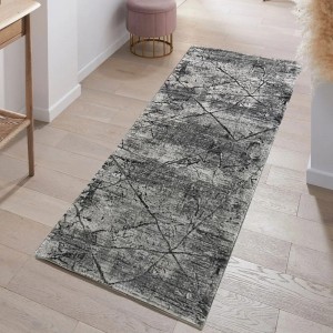 Διάδρομος 080cm Ανάγλυφα Με Βελούδινη Υφή Lazer Grey Antrasit LZ287