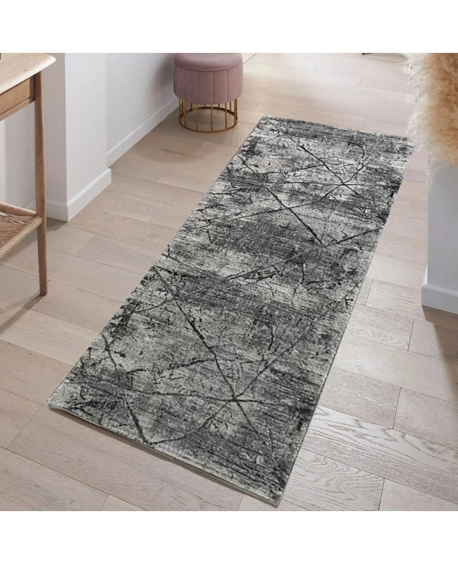 Διάδρομος 080cm Ανάγλυφα Με Βελούδινη Υφή Lazer Grey Antrasit LZ287