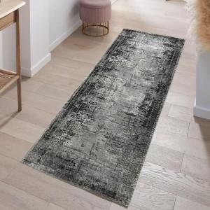 Διάδρομος 080cm Ανάγλυφα Με Βελούδινη Υφή Lazer Grey Antrasit LZ313