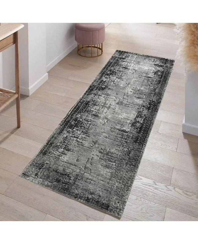 Διάδρομος 080cm Ανάγλυφα Με Βελούδινη Υφή Lazer Grey Antrasit LZ313