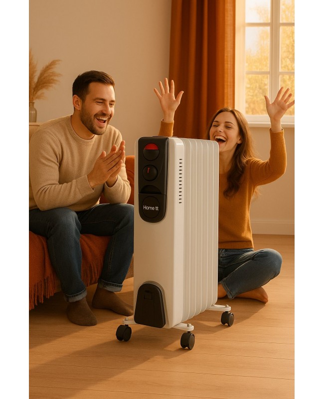 Ηλεκτρικό Καλοριφέρ Λαδιού Home It 1500W – 7 Φέτες, 3 Επίπεδα Ισχύος