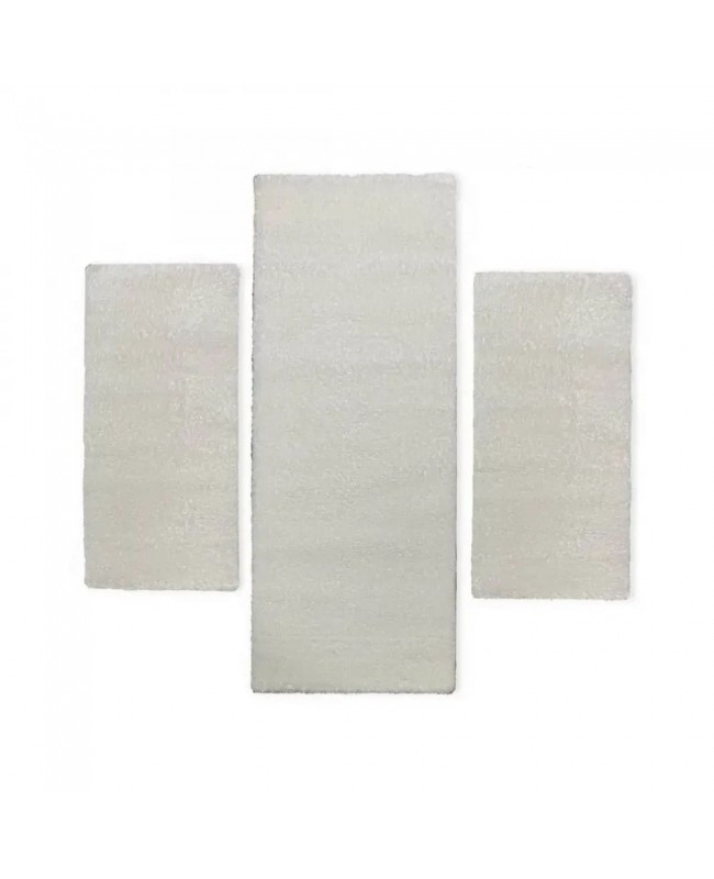 Σέτ κρεβατοκάμαρας 3τμχ Χαλιά Shaggy Soft white