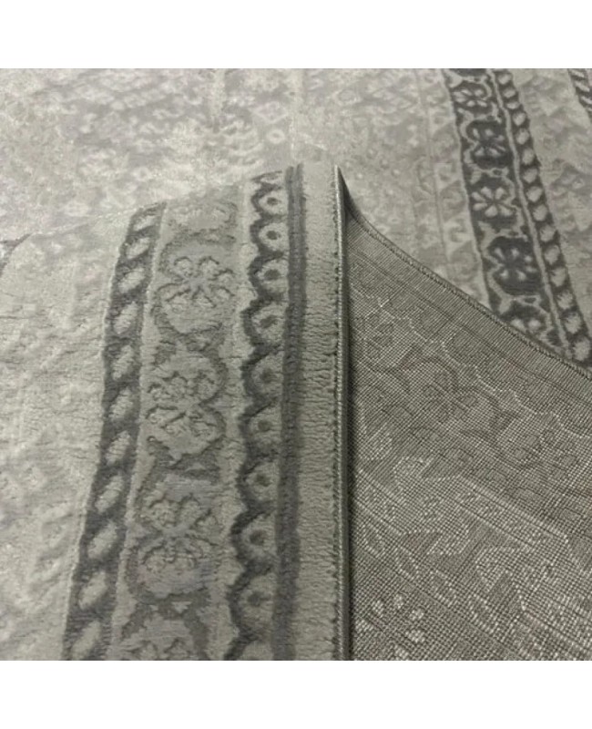 Χαλιά Ανάγλυφα Με Βελούδινη Υφή Lazer L.Grey LZ290 Στρογγυλά