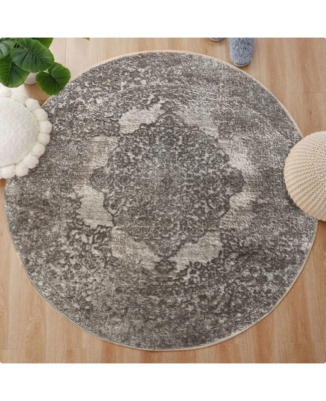 Χαλιά Ανάγλυφα Με Βελούδινη Υφή Lazer Cream Vizon LZ294 Στρογγυλά