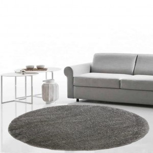 Στρογγυλά Χαλιά 160x160 Shaggy Soft silver 