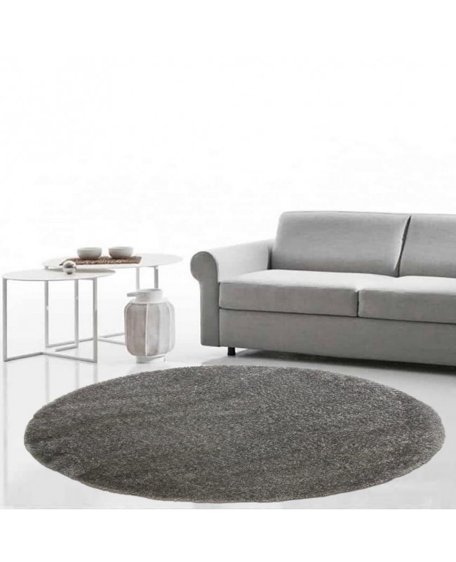 Στρογγυλά Χαλιά 160x160 Shaggy Soft silver 