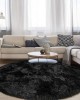 Στρογγυλά Χαλιά 160x160 Shaggy Soft black