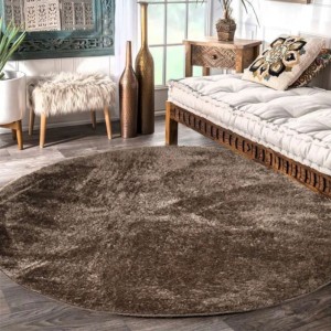 Στρογγυλά Χαλιά 160χ160 Shaggy Soft camel 